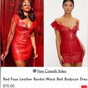 Red Faux Leather Dress ❤️